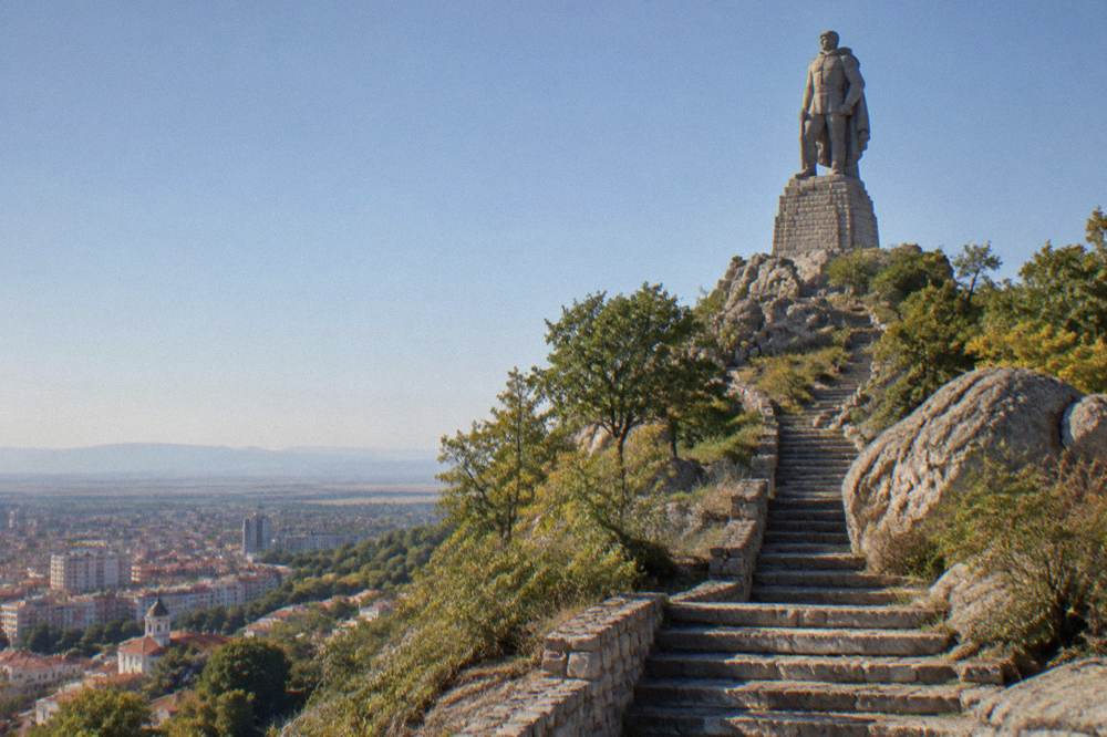 The Alyosha monument on Bunardzhika hill above the city of Plovdiv