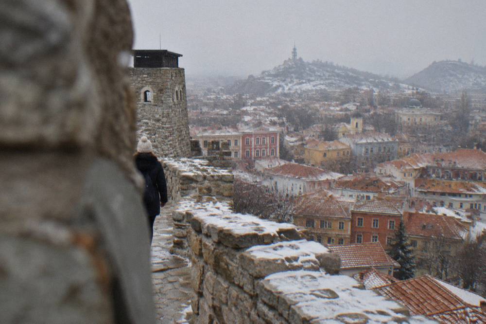 View over the rooftops of Plovdiv Old Town from Nebet Tepe